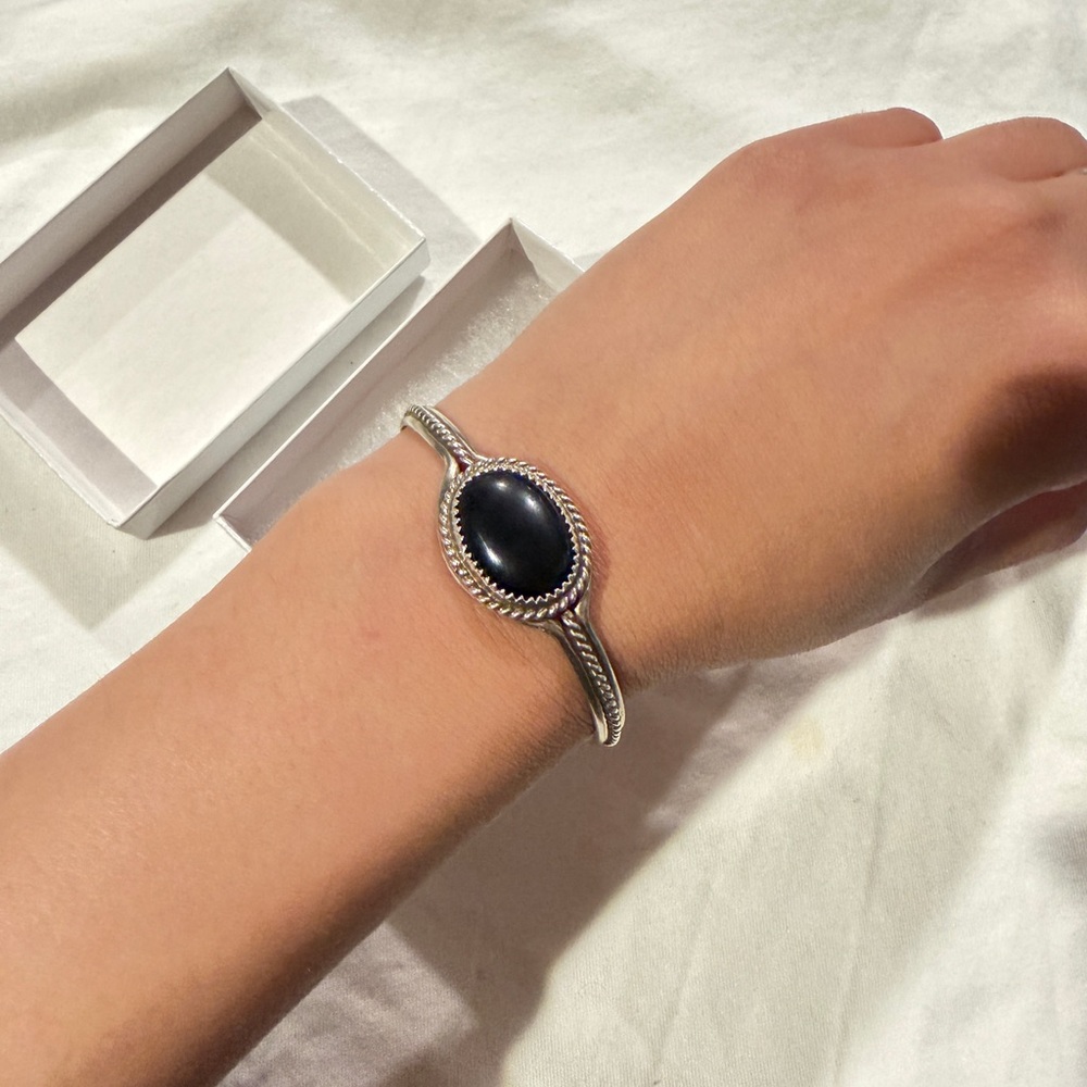 Native American Sterling Silver Black Onyx